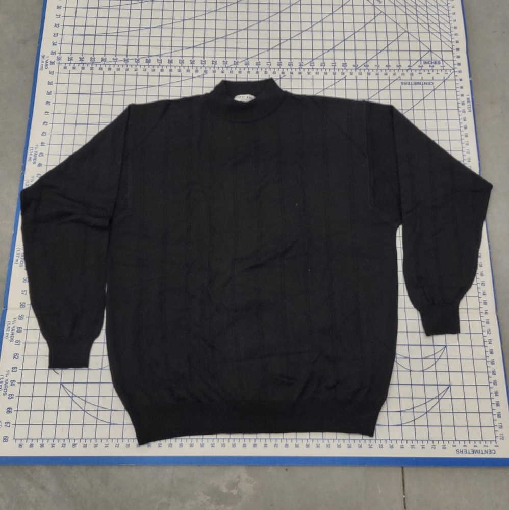 Poeta Moda Visitor Made in Italy Mock Neck Sweater L Black